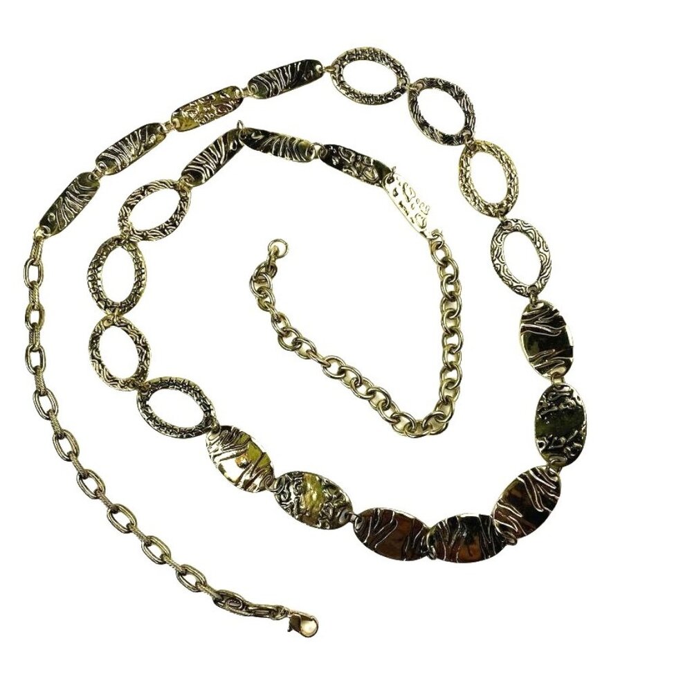Belly Body Chain Link Belt One Size Retro Gold Tone Vintage Boho Chic 70s u